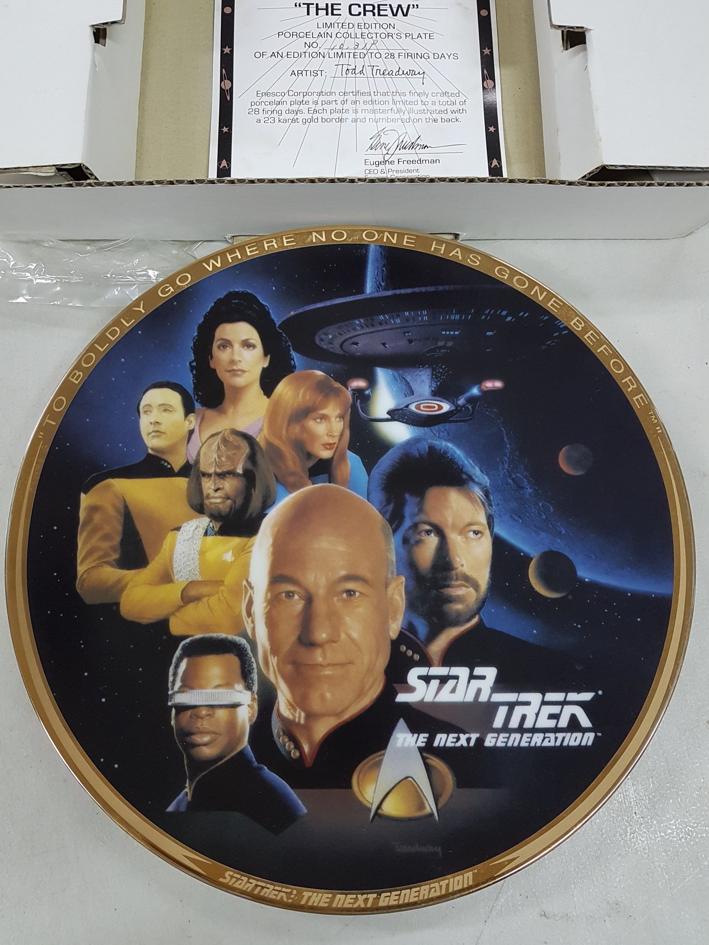 Star Trek The Next Generation Limited Edition Porcelain Collector's Plate - THE CREW