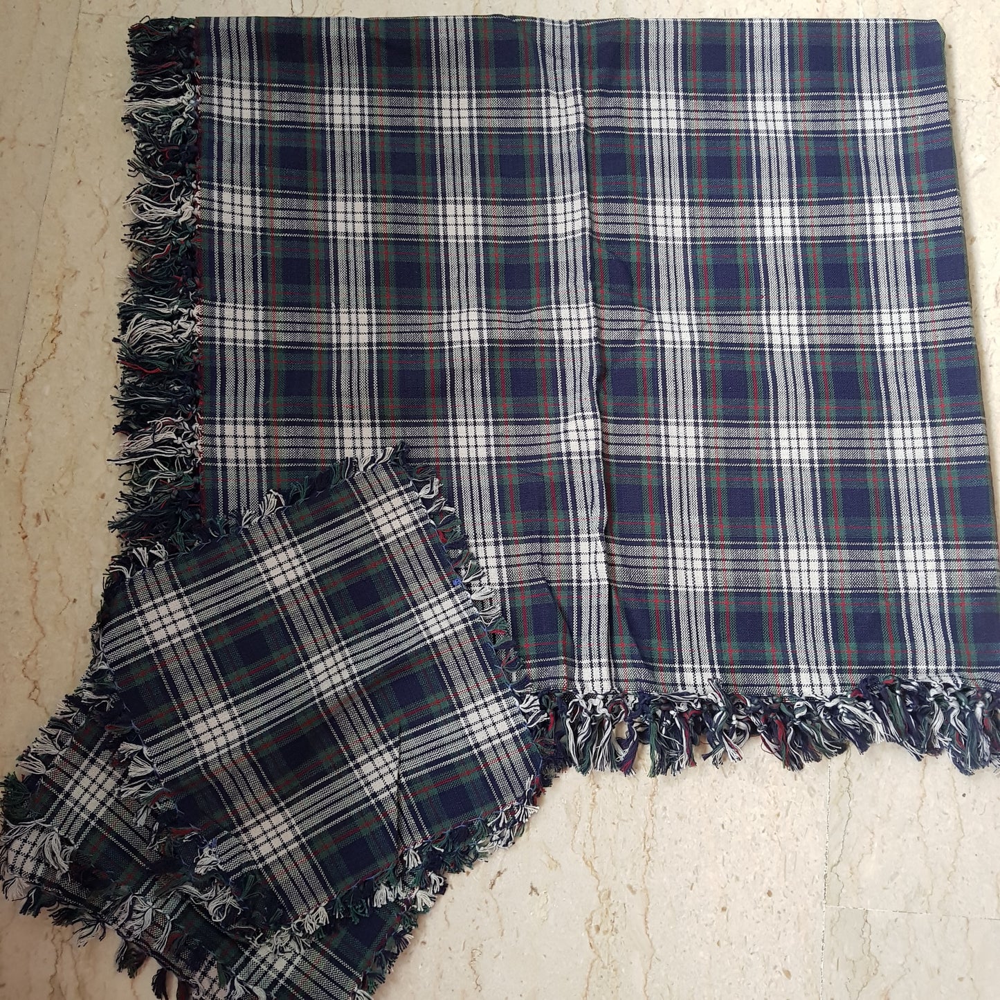 Clearance Cotton Handloom Checkered Tablecloth with matching napkins  x various designs