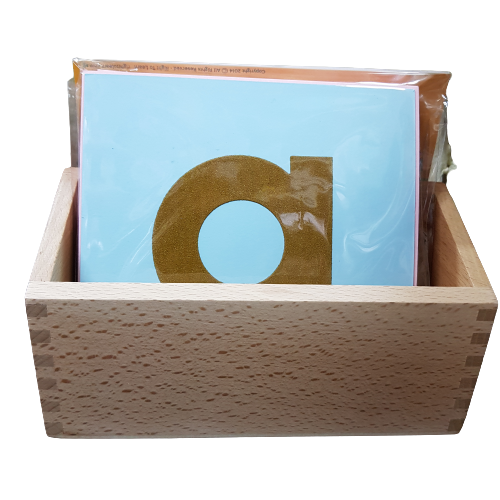 Montessori Sandpaper Alphabet - Lowercase Letters  - Mounted on Cards with box