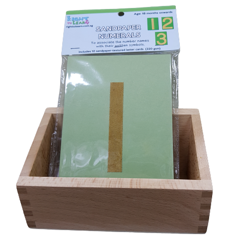 Montessori Sandpaper Numbers Numerals On Cards / with box stand