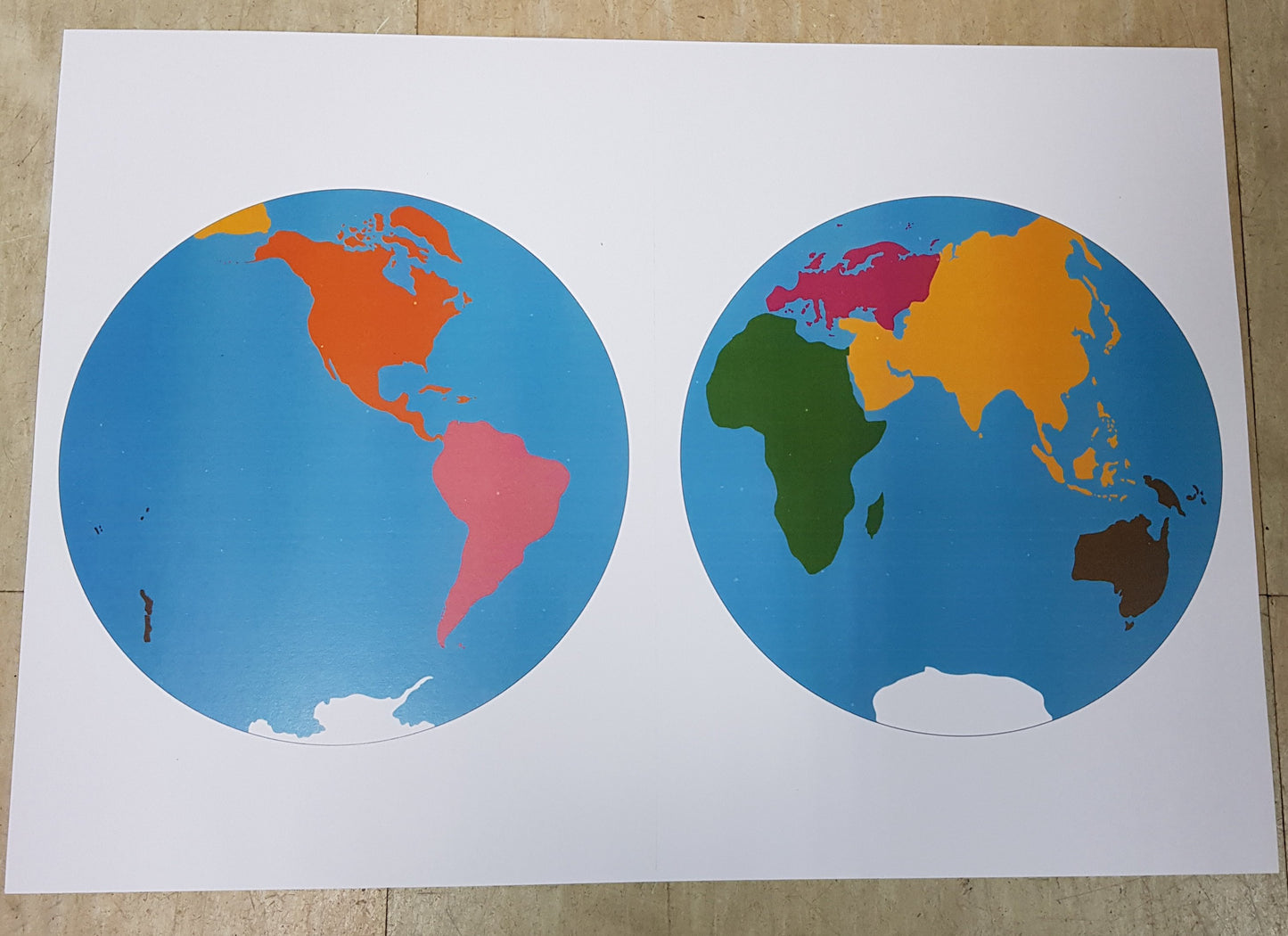 Montessori Pin Map of Continents - Smaller Size /Continents Nomenclature cards / Continents chart