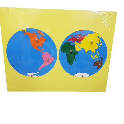 Montessori Pin Map of Continents - Smaller Size /Continents Nomenclature cards / Continents chart