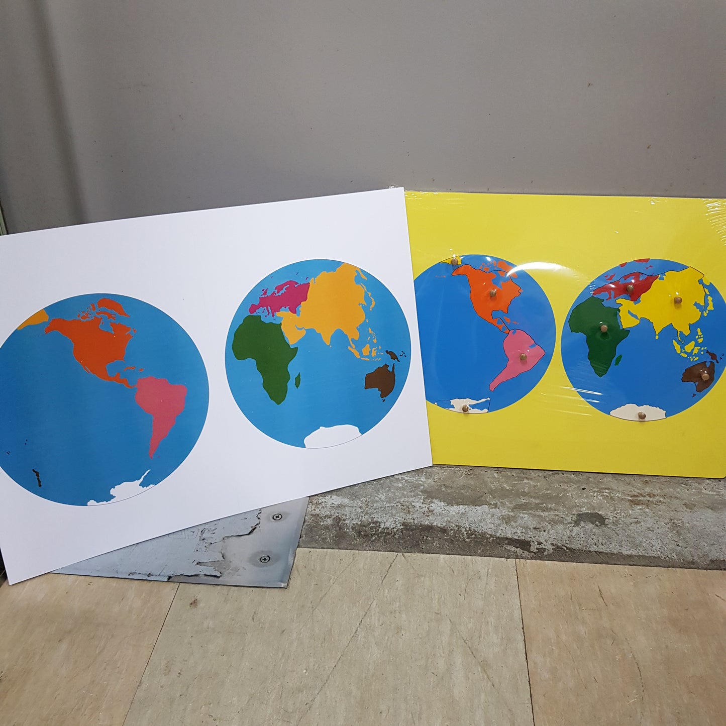 Montessori Pin Map of Continents - Smaller Size /Continents Nomenclature cards / Continents chart