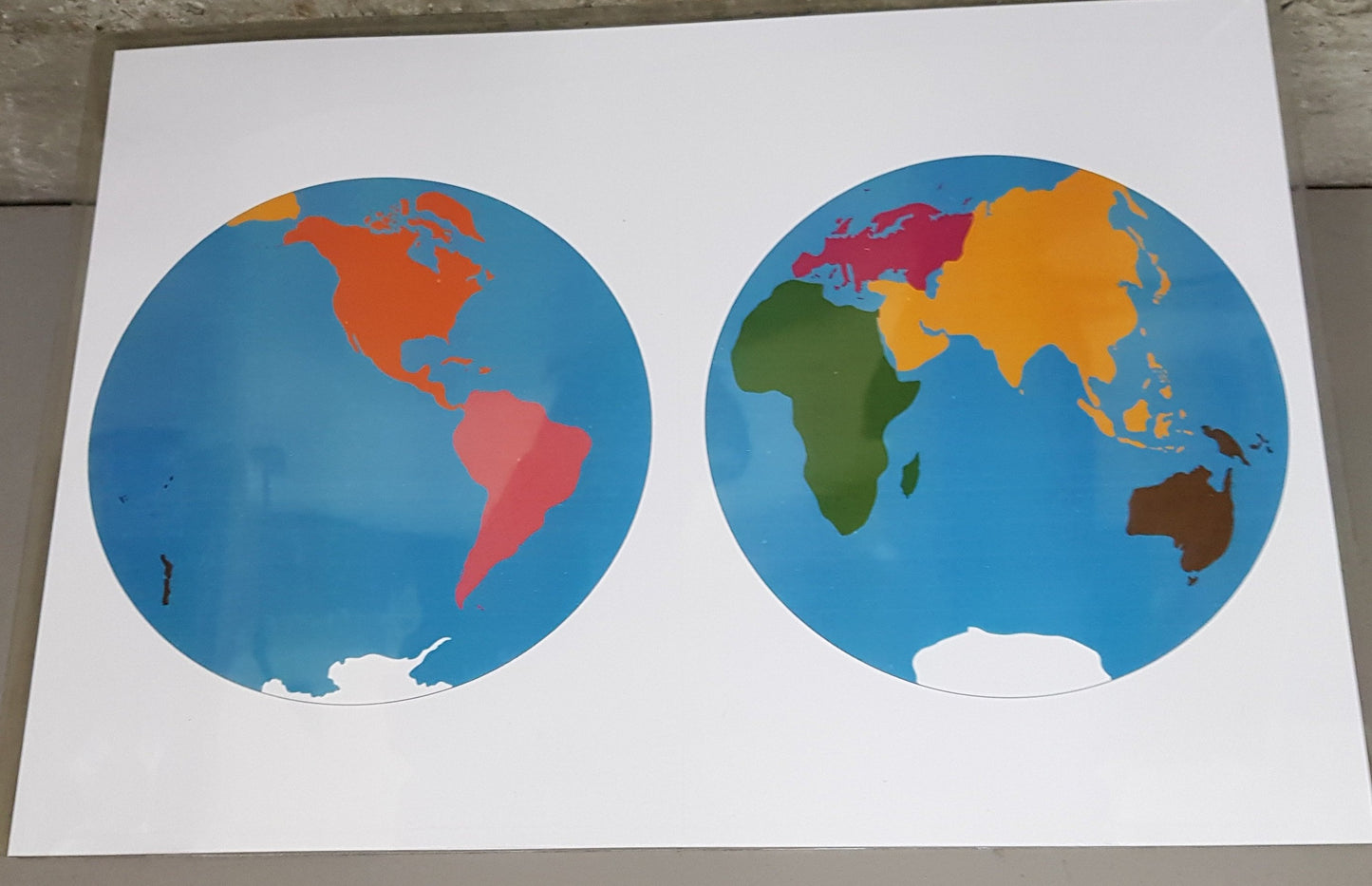 Montessori Pin Map of Continents - Smaller Size /Continents Nomenclature cards / Continents chart