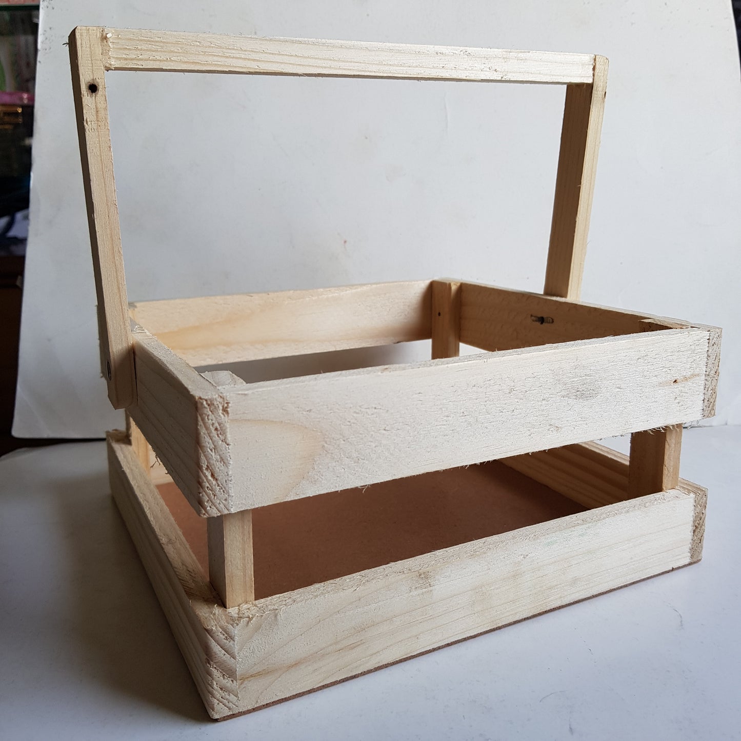 Wooden Unfinished wood Storage Basket Classroom Caddy / Stationary / Art & craft Holder