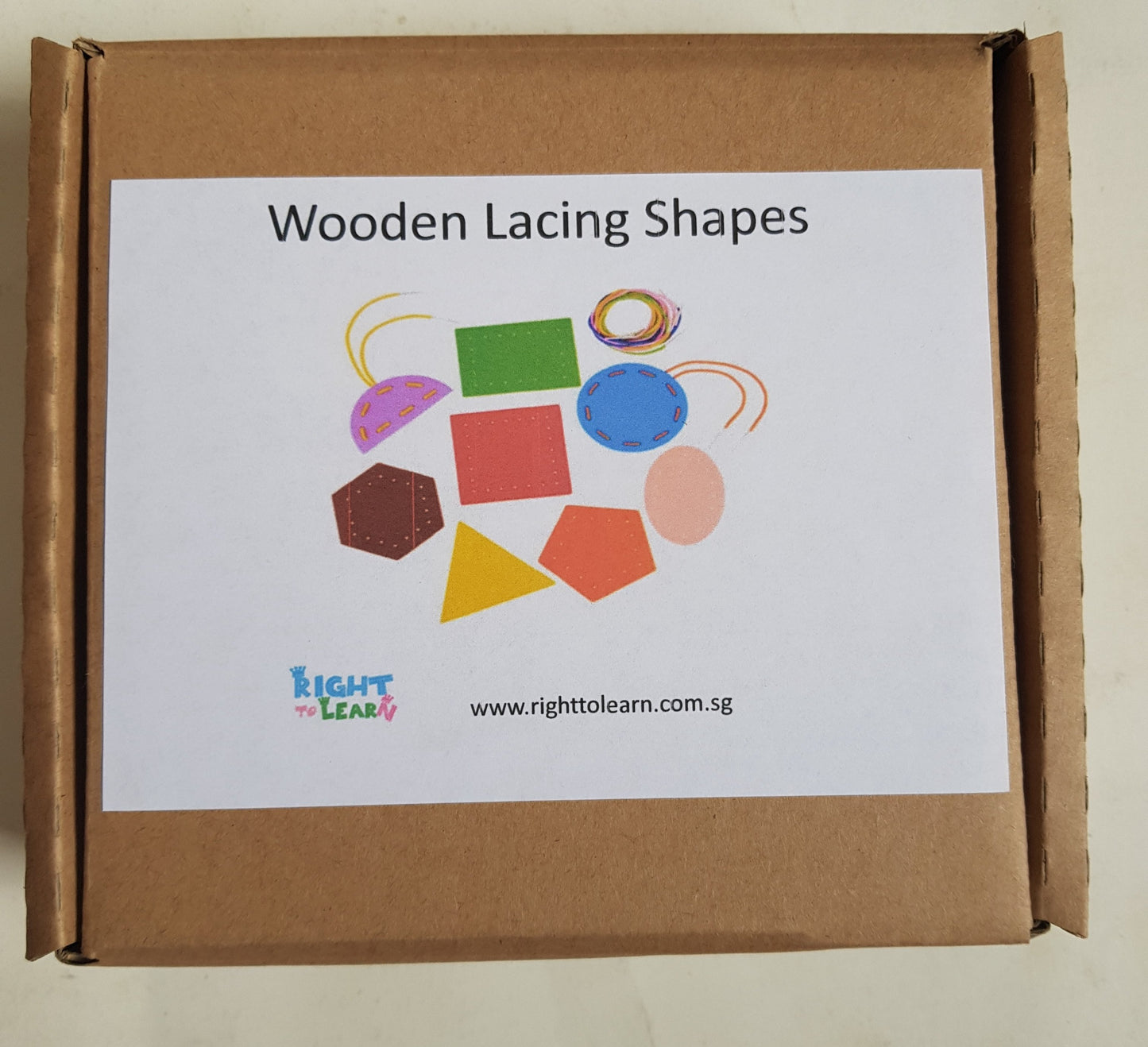 Practical Life skills - Wooden Geometric Shapes - Lacing Shapes activity