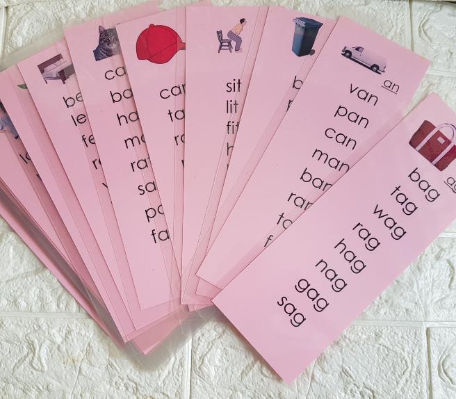 Montessori Pink Scheme - Phonics - Blends Word list with pictures