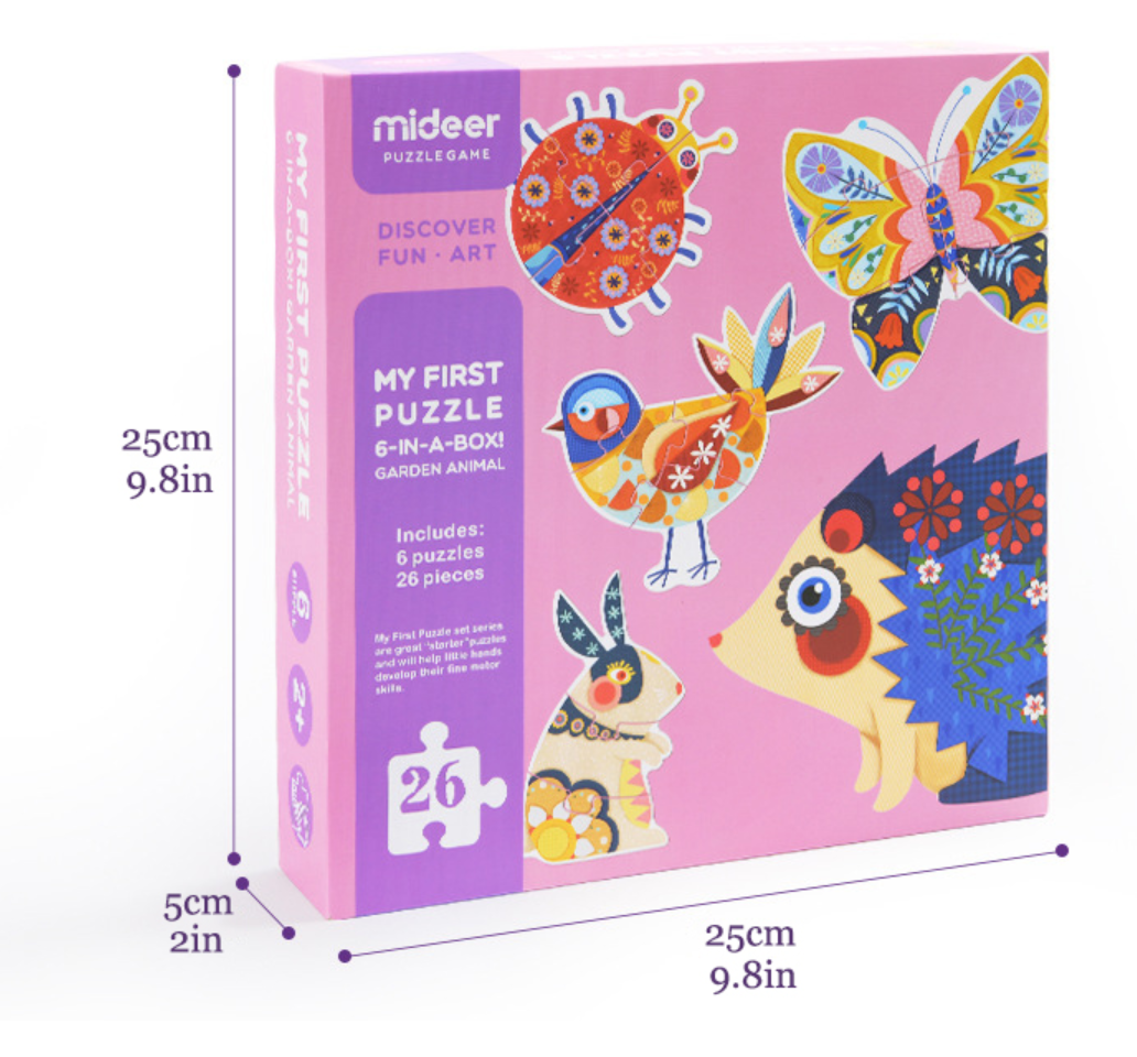 MiDeer puzzle Games - My First Puzzle 6-IN-A-Box! Garden Animals