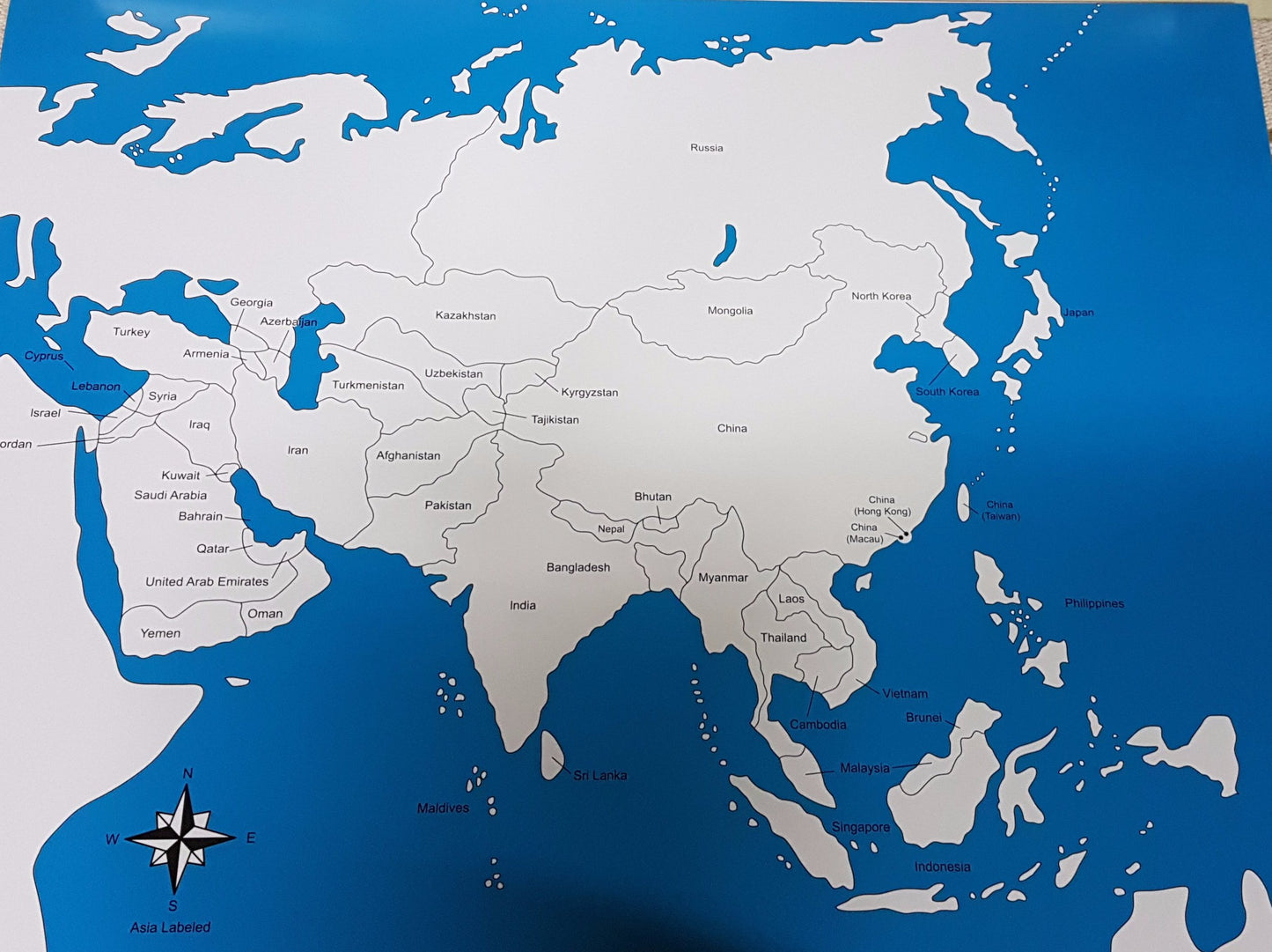 Labelled and Unlabeled - Asia Map