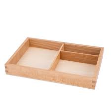 Wooden 3 part cards tray / stand