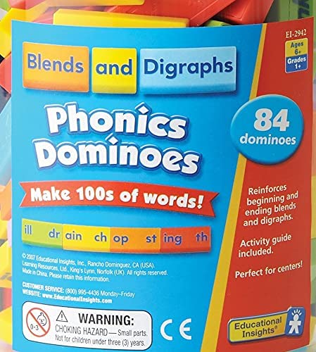 Learning Resources Educational Insights Phonics Dominoes - Blends & Digraphs