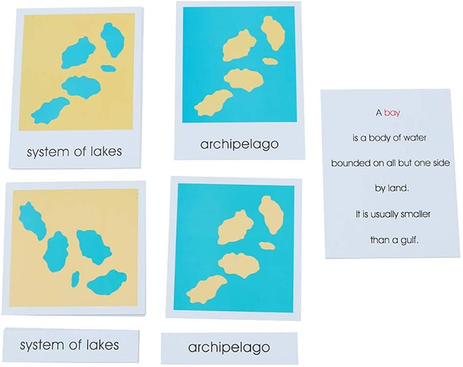 Montessori Cultural Geography - 4 part Nomenclature Cards - Land  Water Forms