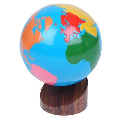 Montessori Continents Coloured / Colored Globe - RightToLearn.com.sg
