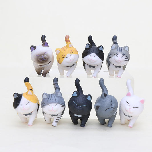 Cartoon Cats Small Toy PVC Lovely Animal Cat for Decor Display