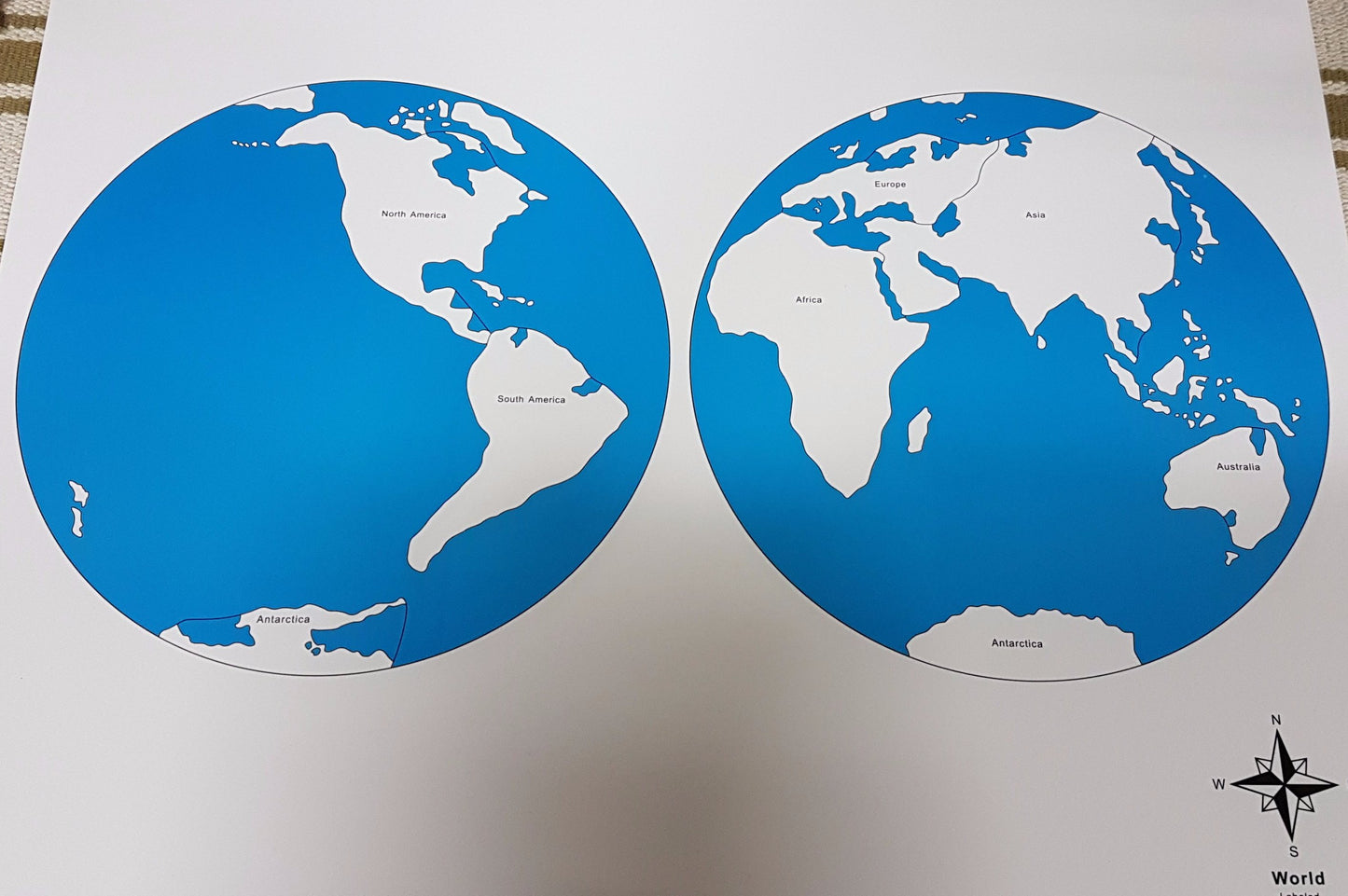 Labelled and Unlabeled Map - Continents