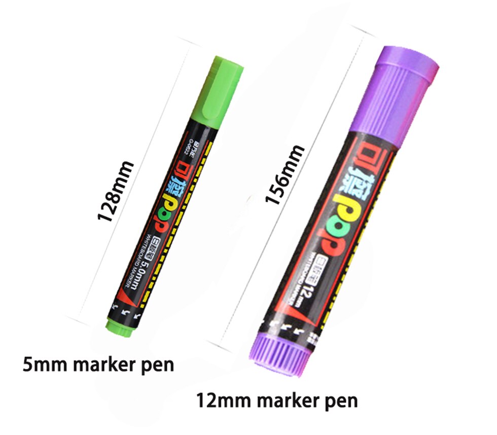 Colourful/Colorful White Board Marker x 8 - 1.5 mm & 5 mm