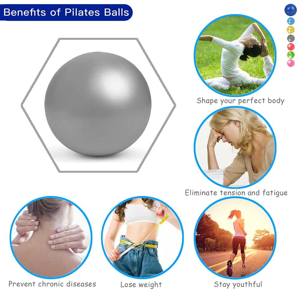 9 Inch Exercise Ball, Yoga Ball, Pilates Ball, Stability Ball, improves Balance, Core Training and Physical Therapy