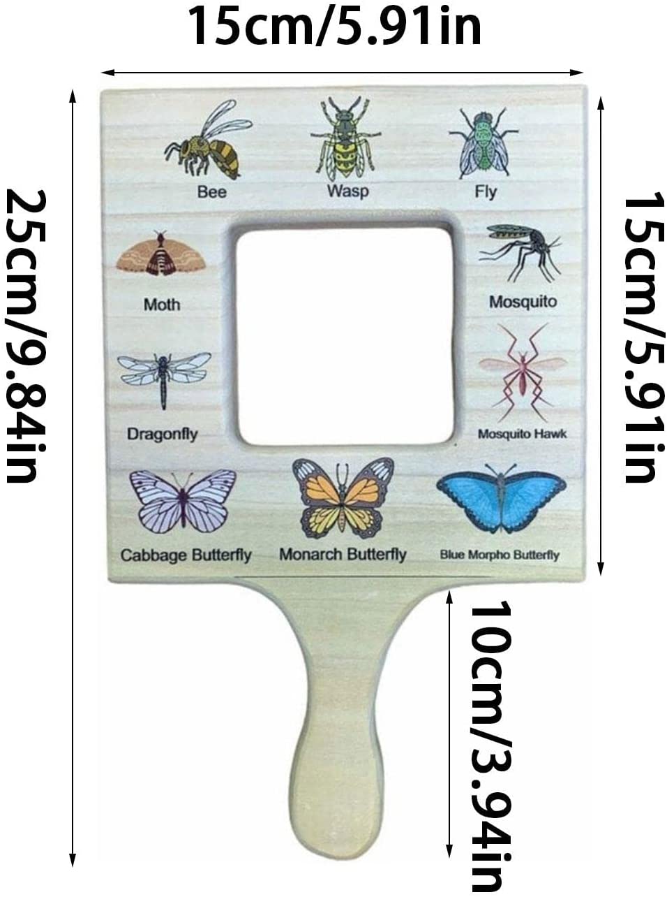 Montessori Nature - Wooden Double Sided Tool Viewfinder -  Bugs & Insects