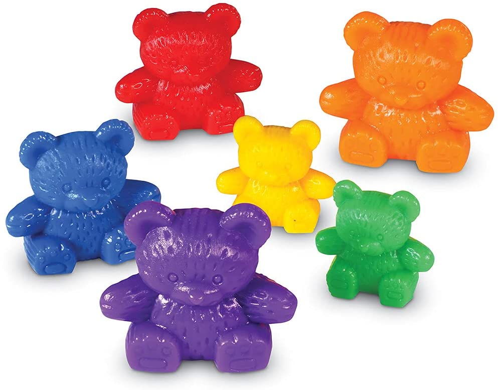 Learning Resources - 3 Bear Family Rainbow Counters -of 96 pieces