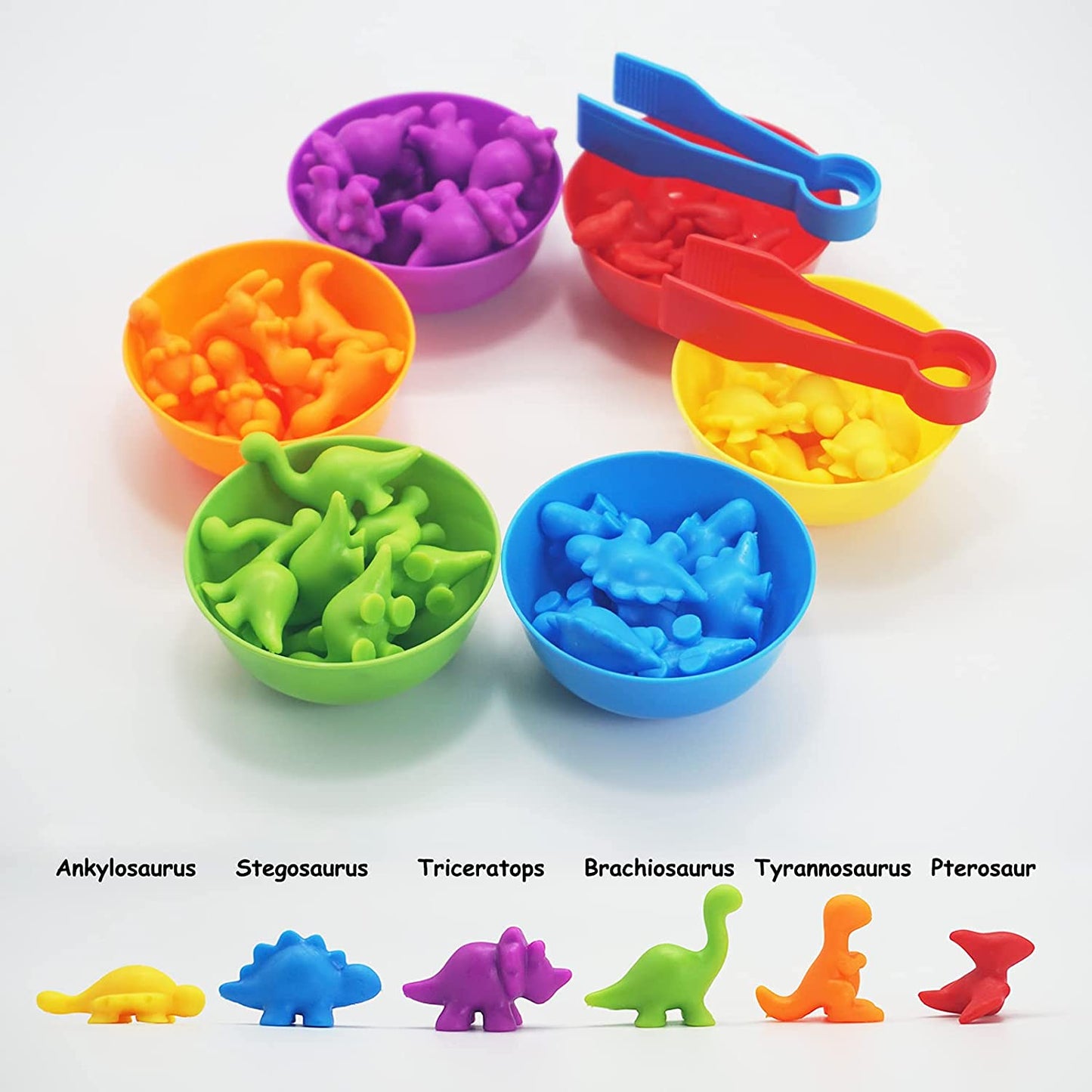 Dinosaur/ koala / Family / Sea Creatures/ Vehicles Transportation sorting /counting bowls & tongs set - sorting / counting/ Patterning