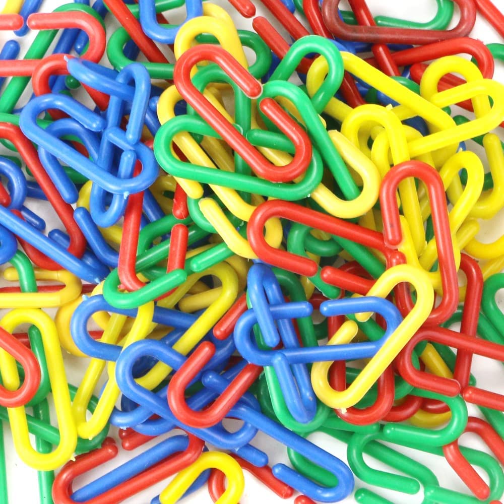 Manipulative - Plastic C clip Hook Link  and Learn links  Clips x 100 pcs - Parrot Bird Toy Cage