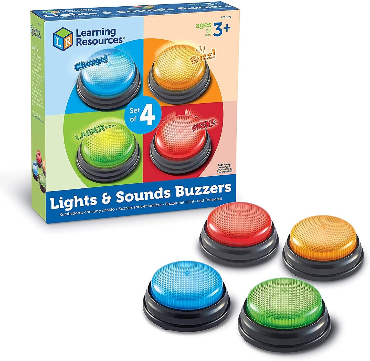 Learning Resources -Set of 4 Lights and Sounds Answer Buzzers