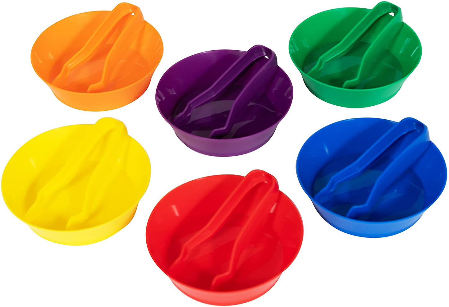 Edxeducation Sorting 6 Bowls & 6 Tweezers set -  Counting and Sorting Toy for Toddlers - Early Math and Fine Motor Skills