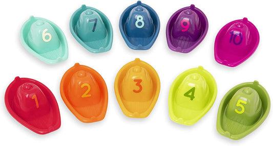 Battat Stacking Boats Numbers Play Bath Fun Time- Infant Toddler