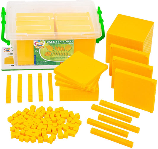 Base Ten Blocks | 121 Piece Math Kit w/ Activity Cards | Understand Base Ten Concepts, Decimal System, Area, Volume