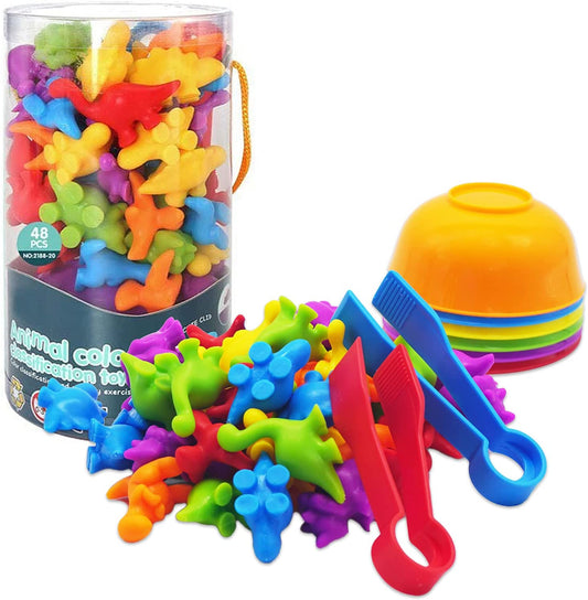 Dinosaur/ koala / Family / Sea Creatures/ Vehicles Transportation sorting /counting bowls & tongs set - sorting / counting/ Patterning