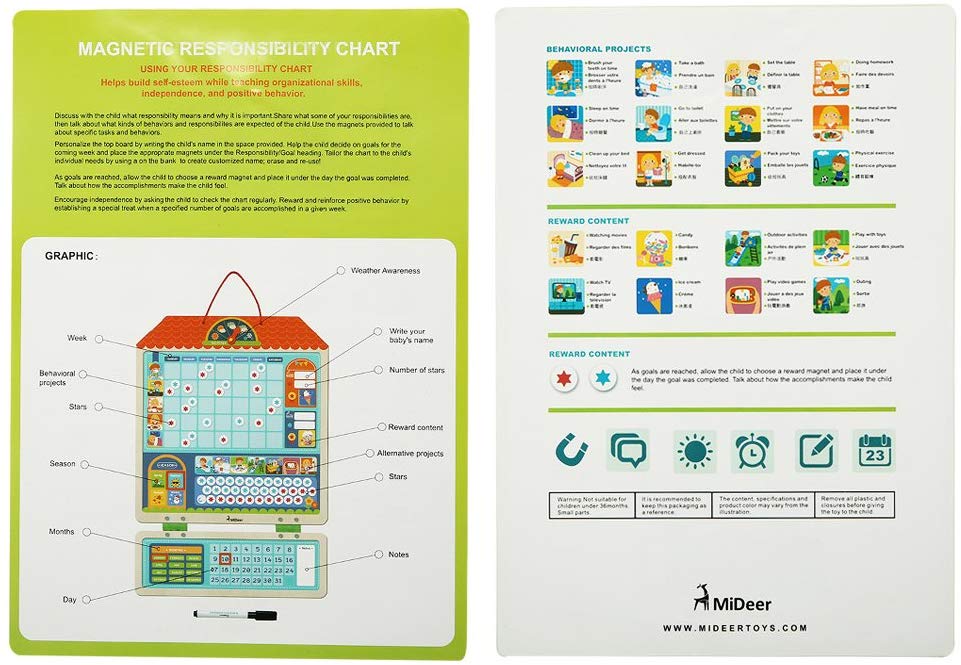 Mideer Educational Magnetic Responsibility Chart 