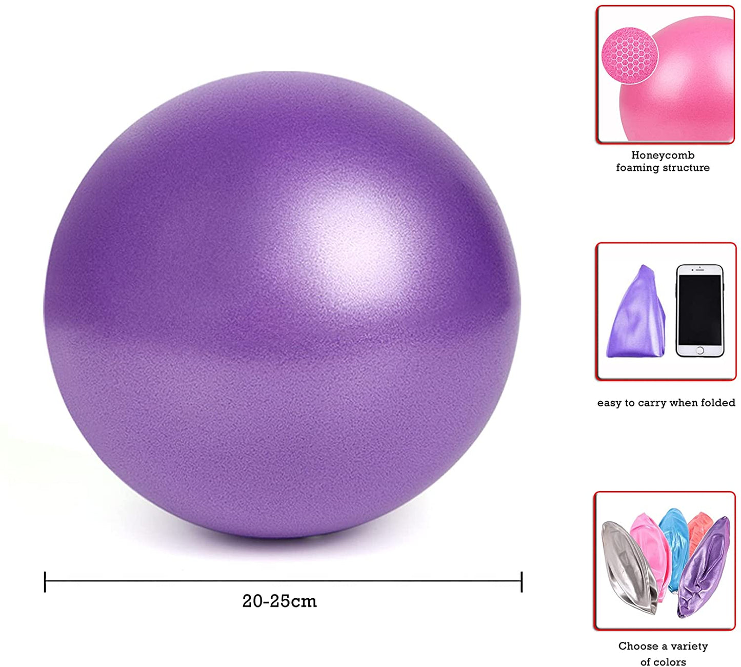 9 Inch Exercise Ball, Yoga Ball, Pilates Ball, Stability Ball, improves Balance, Core Training and Physical Therapy