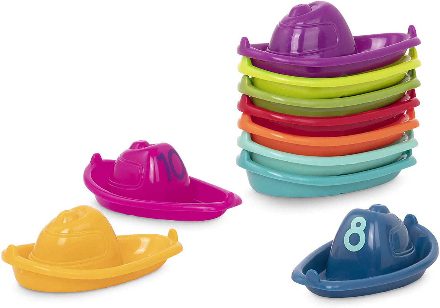 Battat Stacking Boats Numbers Play Bath Fun Time- Infant Toddler