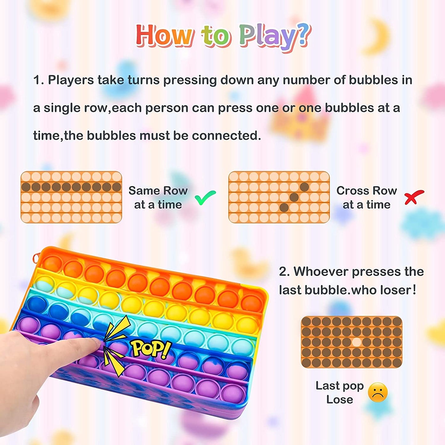 Push Pop Bubble  - Pencil Case  Storage Stress Reliever Sensory Toy – Anti-Anxiety Bubble Game