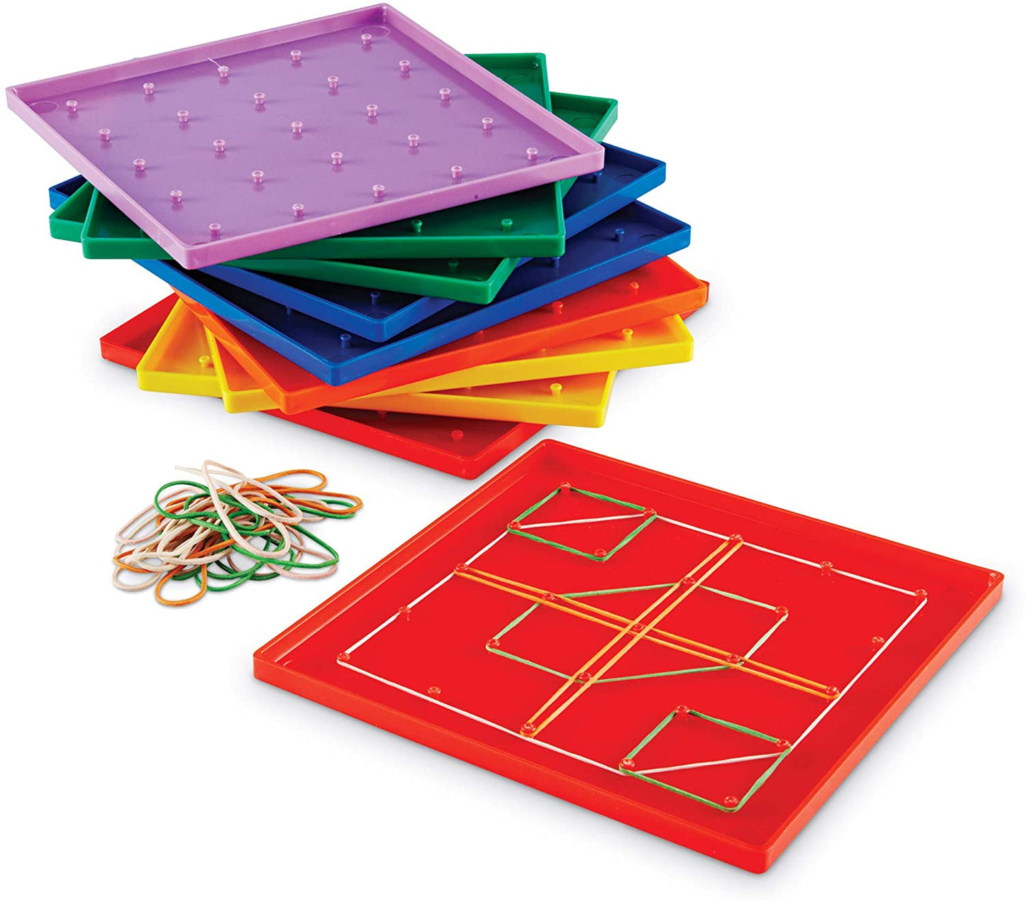 Learning Resources Geoboard 7 inches - 5x 5 grid - (1 piece with rubber bands )