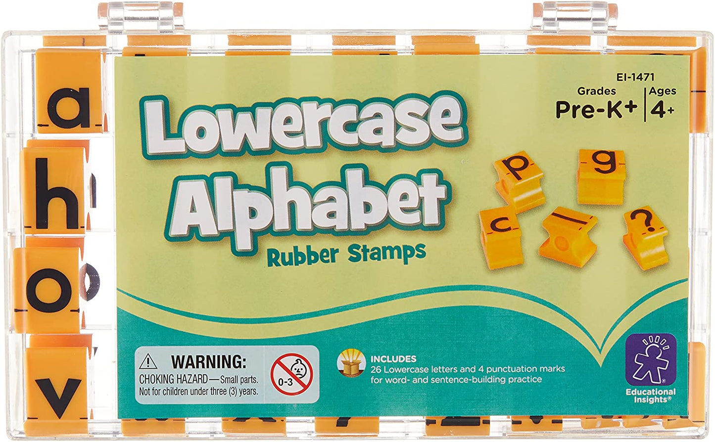 Educational Insights Alphabet Rubber Stamps Lowercase, with punctuation marks