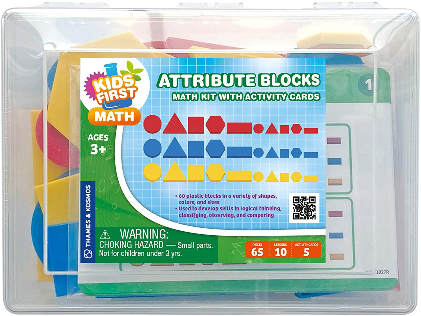 Kids First Math: Attribute Blocks Math Kit with Activity Cards - Develop Skills in Logical Thinking, Classifying, Comparing