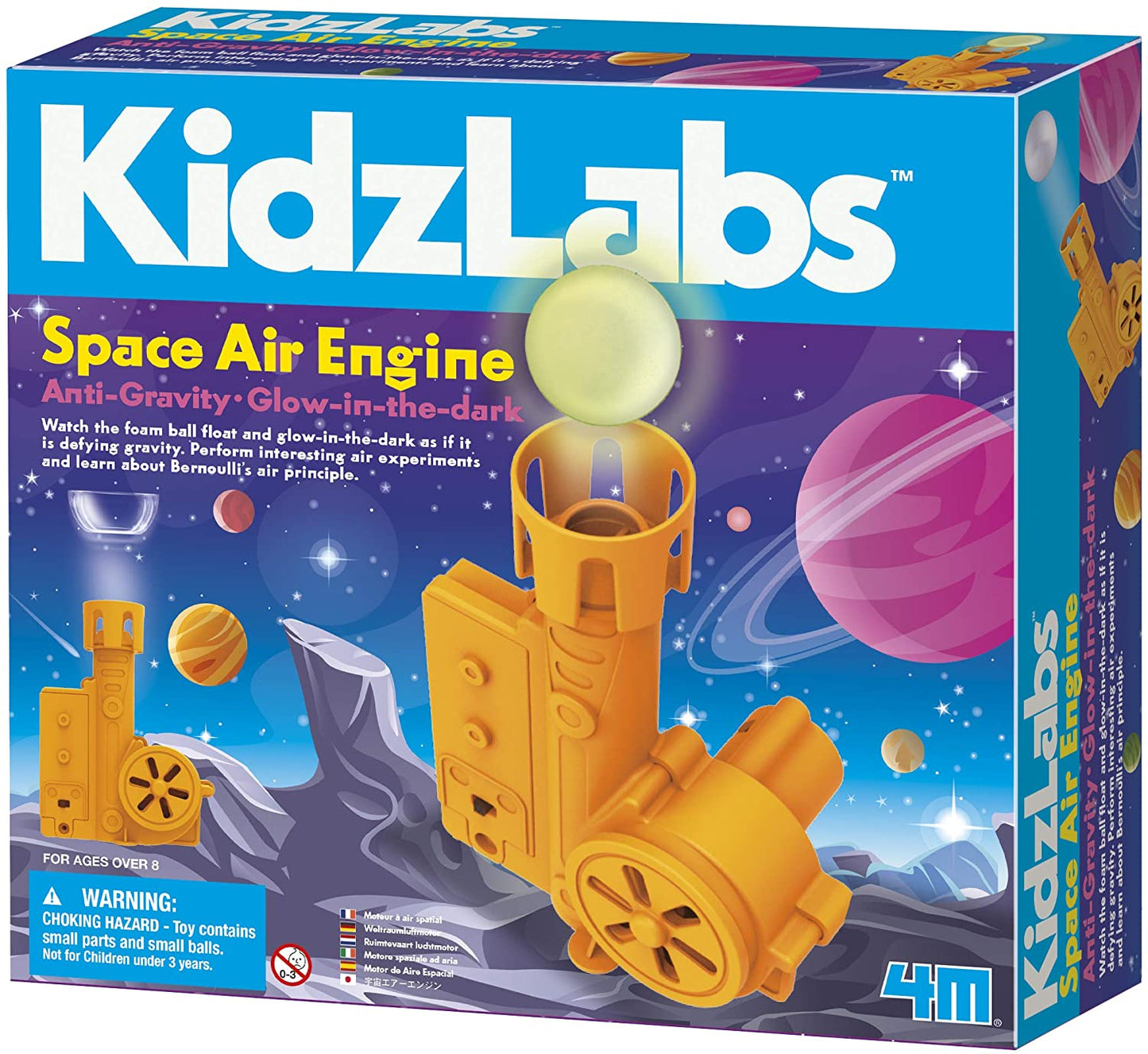 4M KidzLab - Space Air Engine Science Kit - Anti Gravity - Glow in the dark