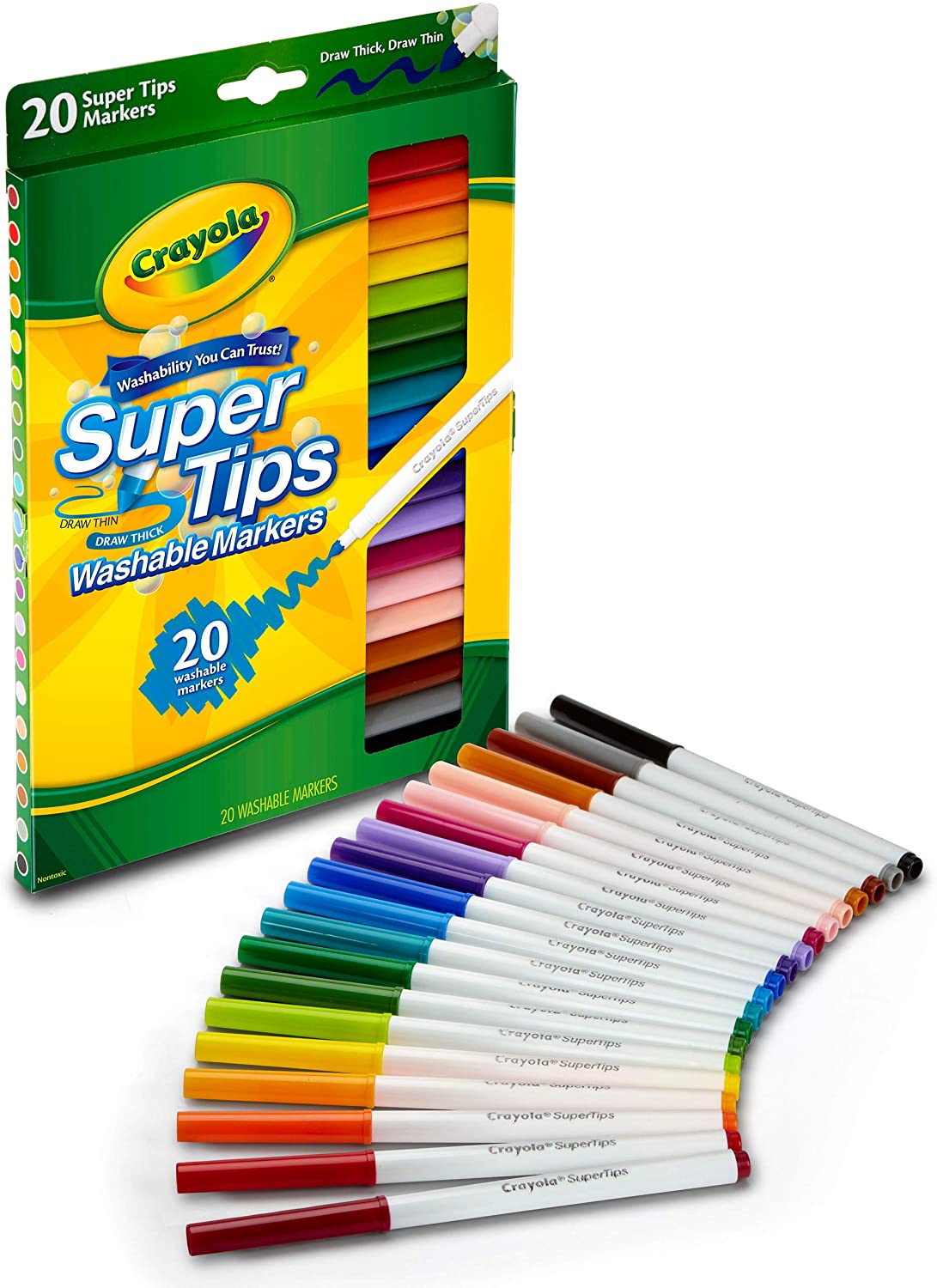 Crayola - Super Tips Washable Markers, 20ct