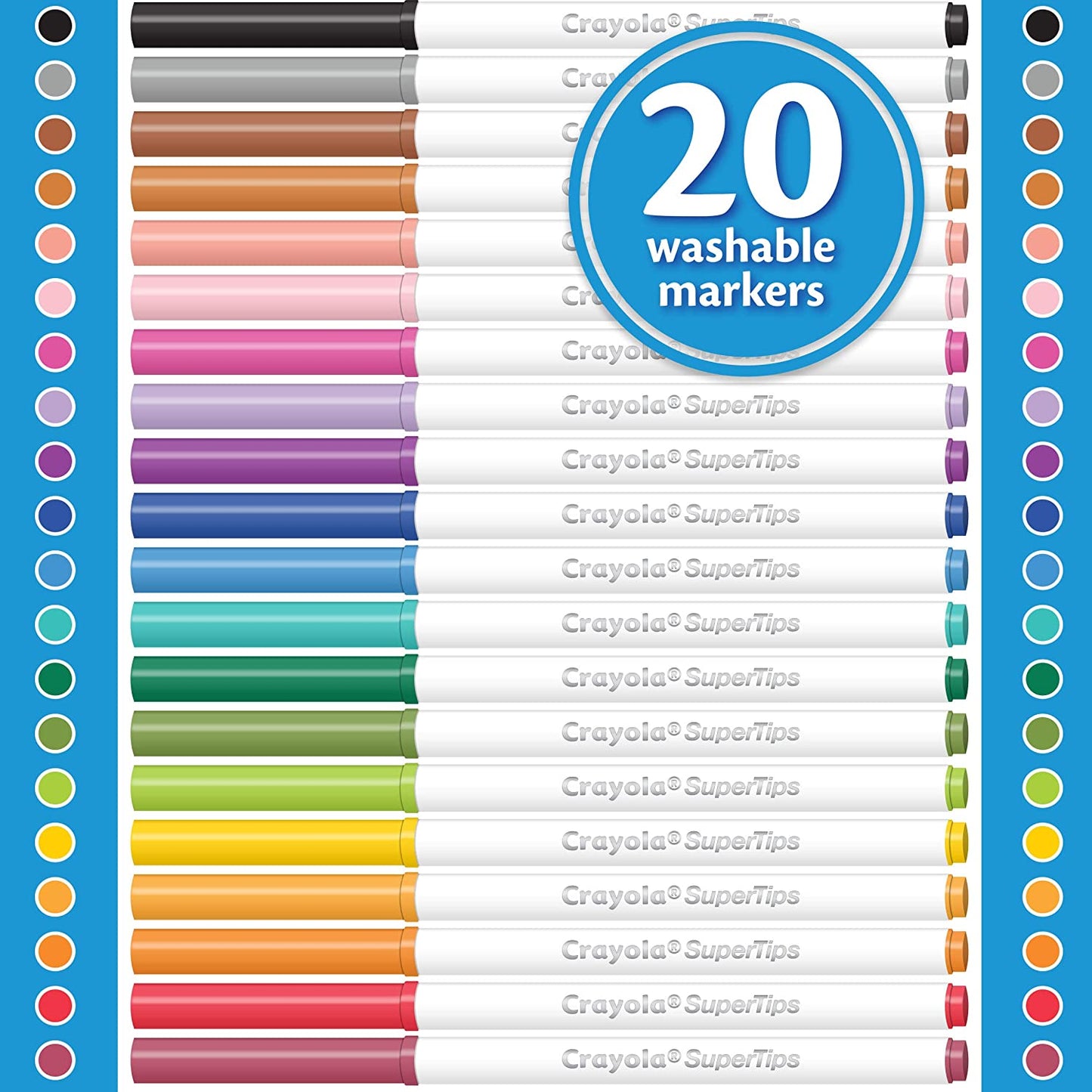 Crayola - Super Tips Washable Markers, 20ct