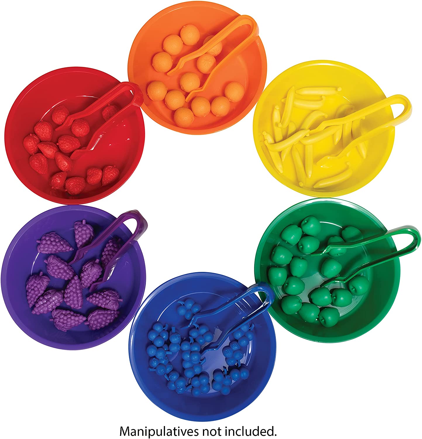 Edxeducation Sorting 6 Bowls & 6 Tweezers set -  Counting and Sorting Toy for Toddlers - Early Math and Fine Motor Skills