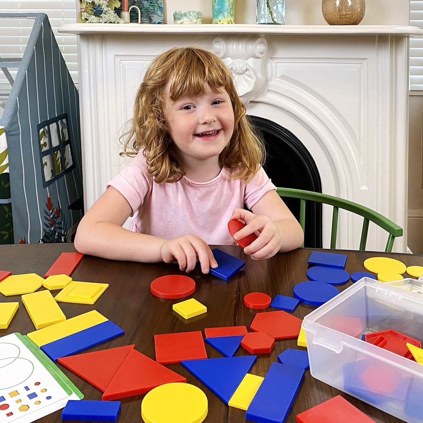 Kids First Math: Attribute Blocks Math Kit with Activity Cards - Develop Skills in Logical Thinking, Classifying, Comparing