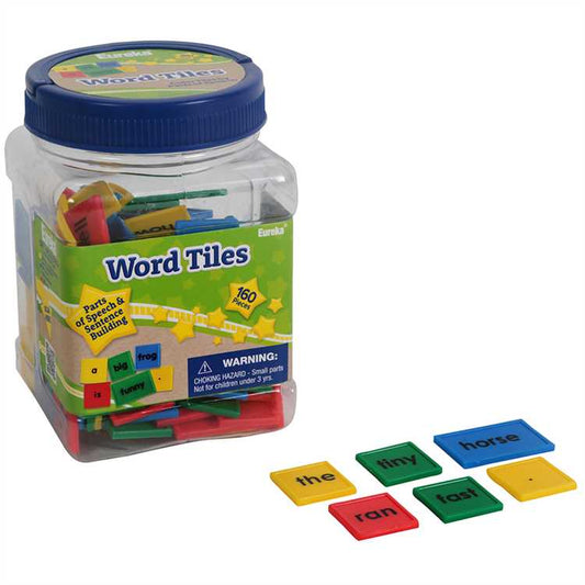 Eureka Tub Of Letter Tiles 160 pieces - parts of speech & sentence building