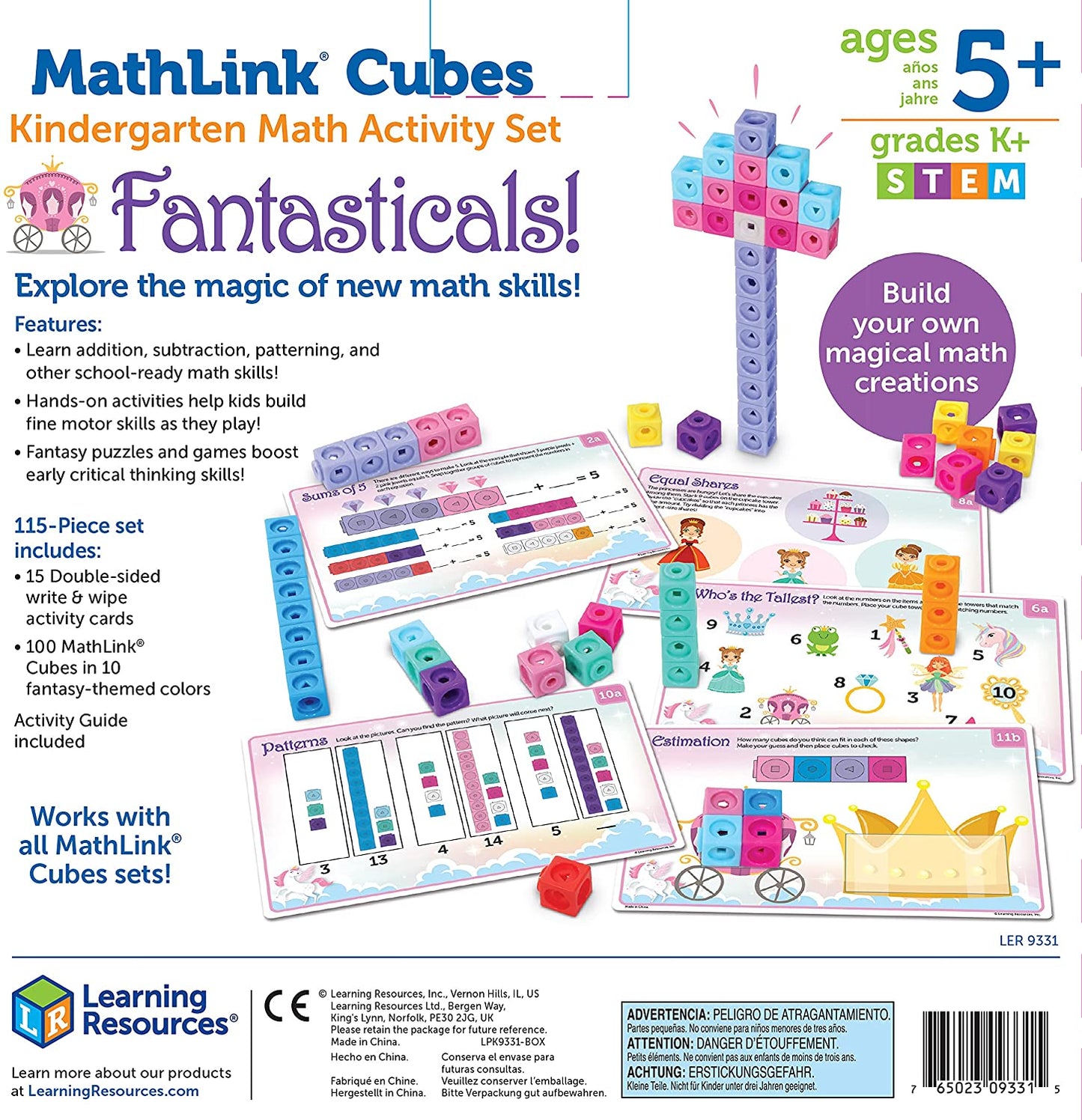 Learning Resources Mathlink Cubes - KINDERGARTEN Math Activity Set (115 Piece)