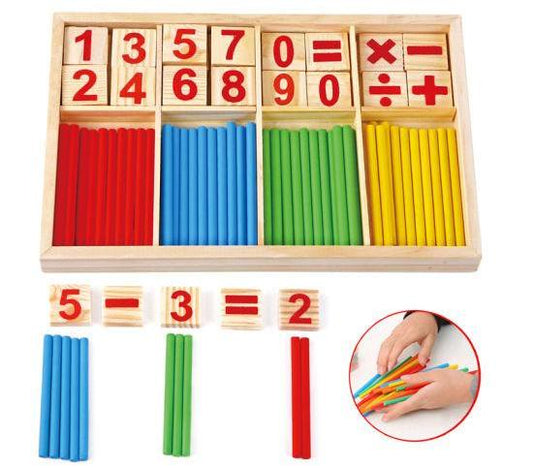 Math Wooden Number Symbols & Sticks  - Clearance