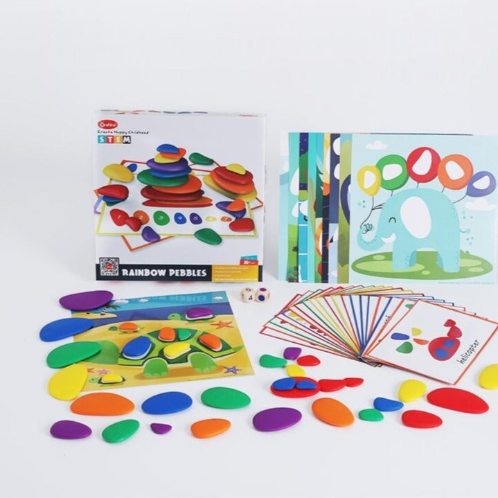 Rainbow pebbles Game - stacking / creativity