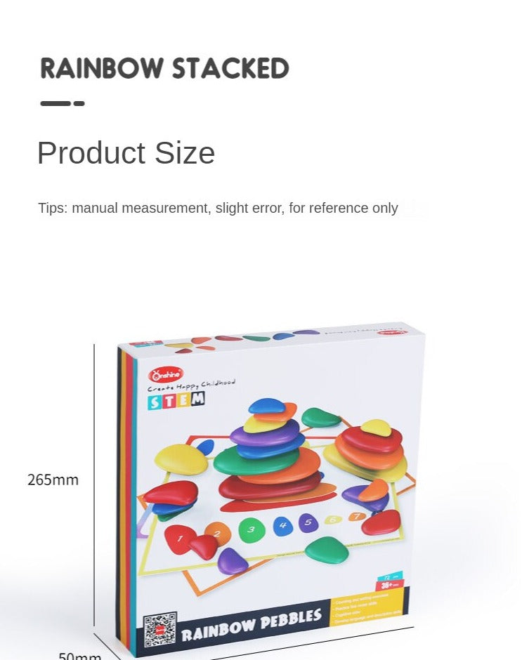 Rainbow pebbles Game - stacking / creativity