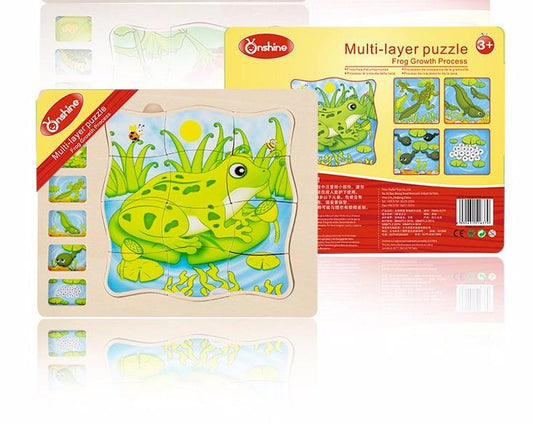 Onshine Multi Layered Frog Growth Process Wooden Puzzle