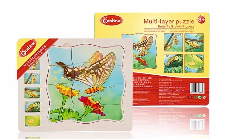 Onshine Multi Layered Butterfly Growth Life Cycle Wooden Puzzle