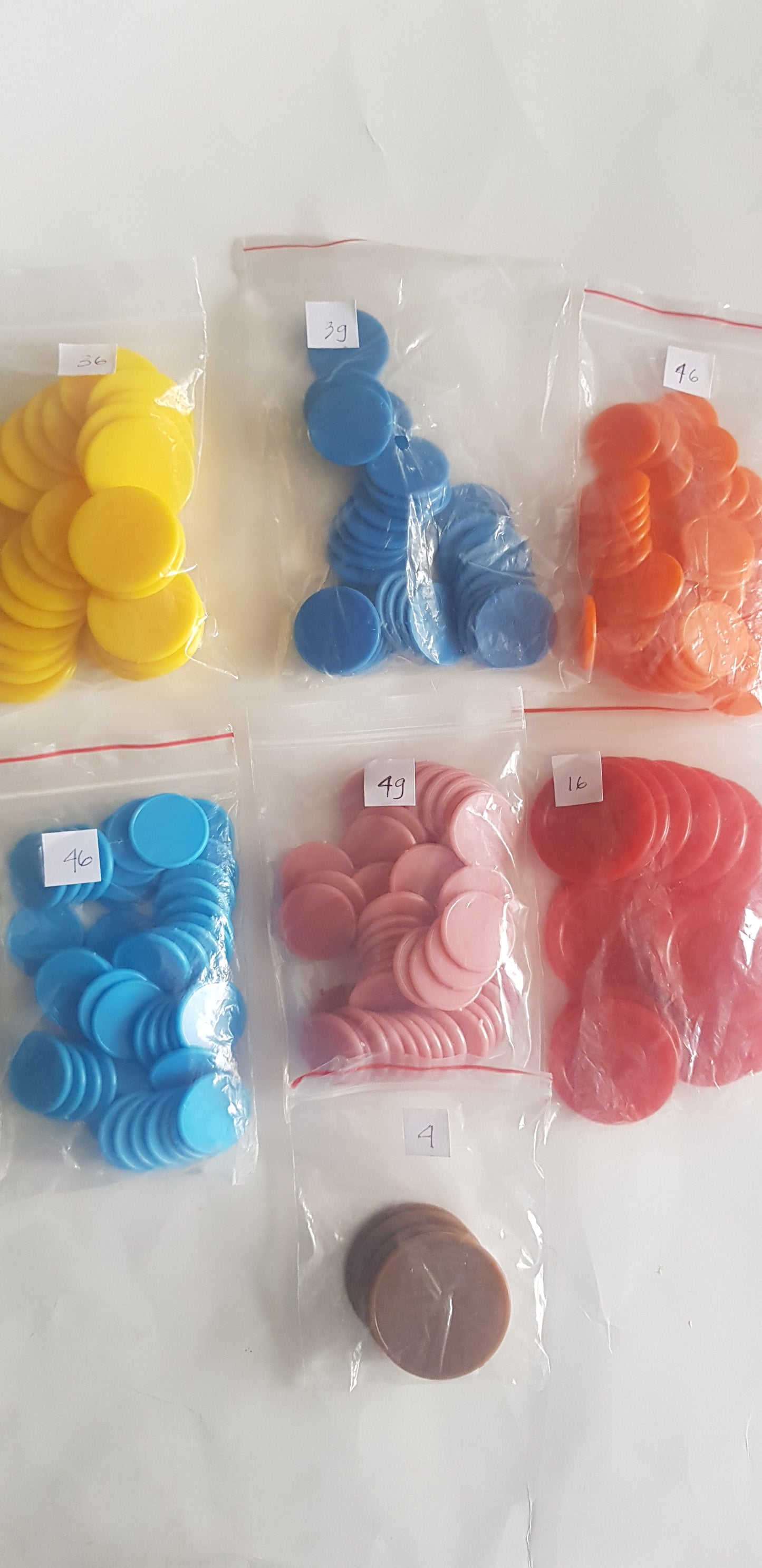 Clearance - Plastic Disc / Counters - different colours and quantity